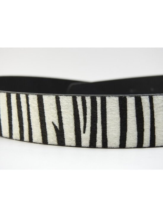 Von Dutch Zebra Print Faux Fur Belt Rhinestone Logo Buckle Y2K NWT Medium main image 6